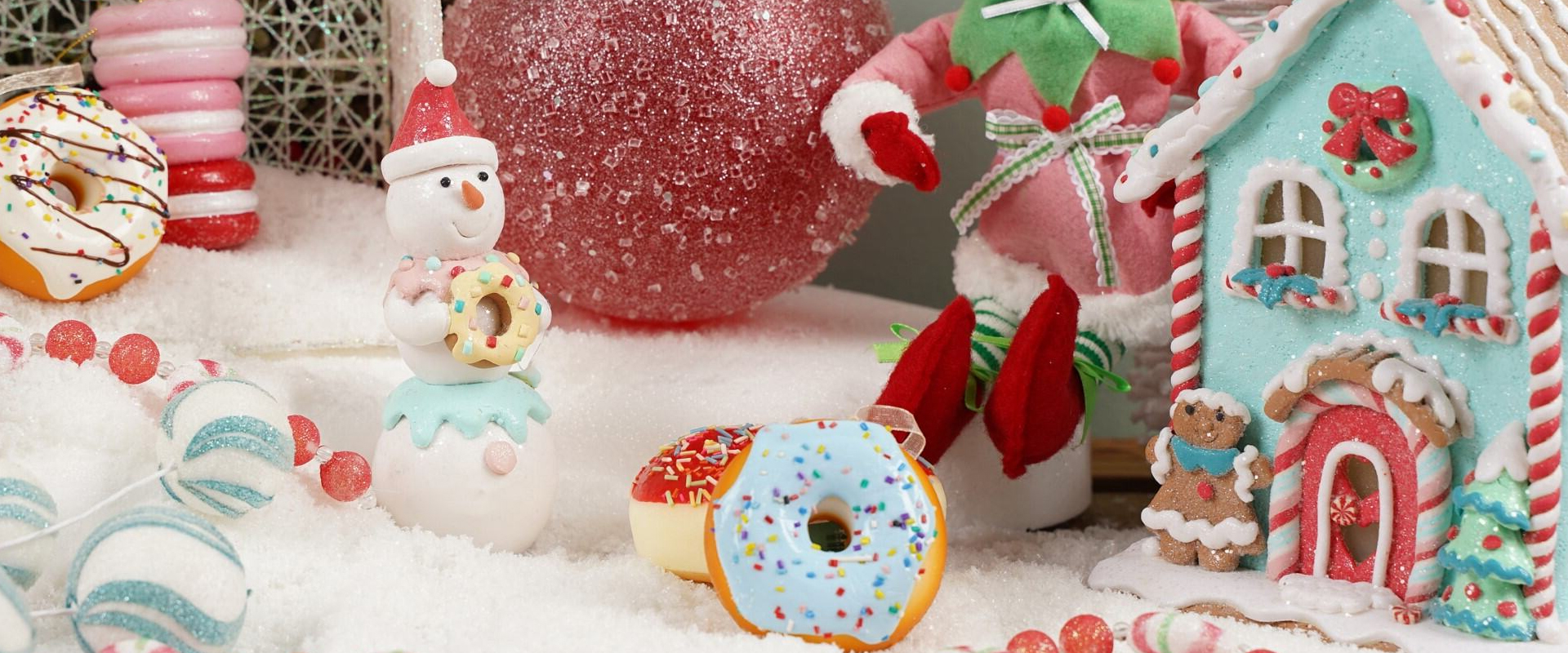 Pastel Gingerbread and Candy Cane Ornaments
