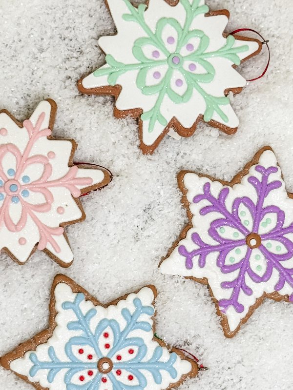Pastel Gingerbread and Candy Cane Ornaments