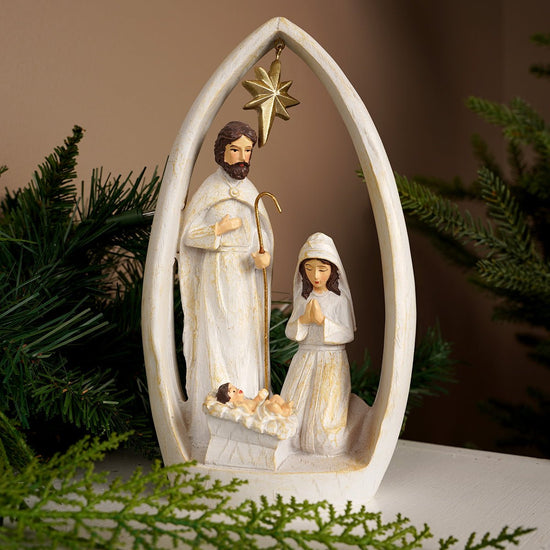 White Arch Holy Family - Christmas Place