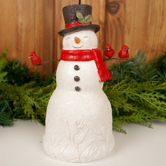 SNOWMAN WITH CARDINALS SET OF 2 - Christmas Place