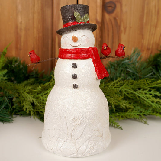 SNOWMAN WITH CARDINALS SET OF 2 - Christmas Place