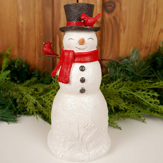 SNOWMAN WITH CARDINALS SET OF 2 - Christmas Place