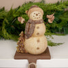 7IN CARVED WOOD SNOWMAN STOCKING HOLDER/2 - Christmas Place