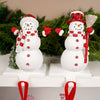 7IN RED WHITE SNOWMAN WHITE STOCKING HOLDER/2 - Christmas Place