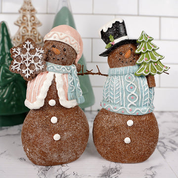 8.4IN GINGERBREAD SNOWMAN SET OF 2 - Christmas Place