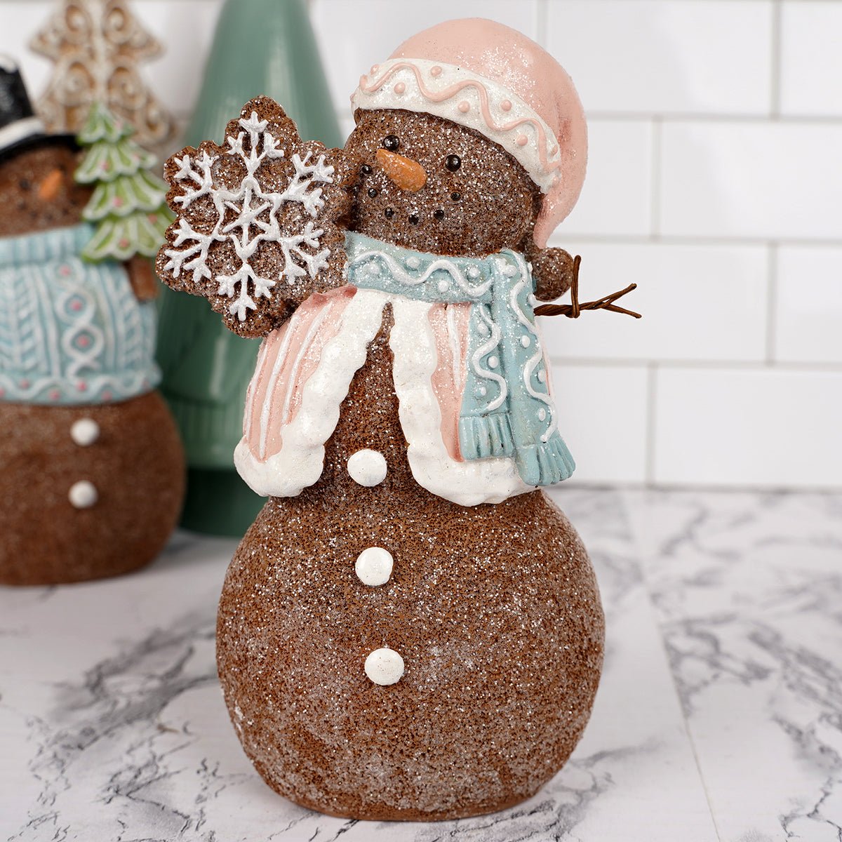 8.4IN GINGERBREAD SNOWMAN SET OF 2 - Christmas Place