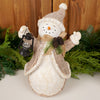 Brown and White LED Woodland Christmas Snowman Set Of 2 - Christmas Place