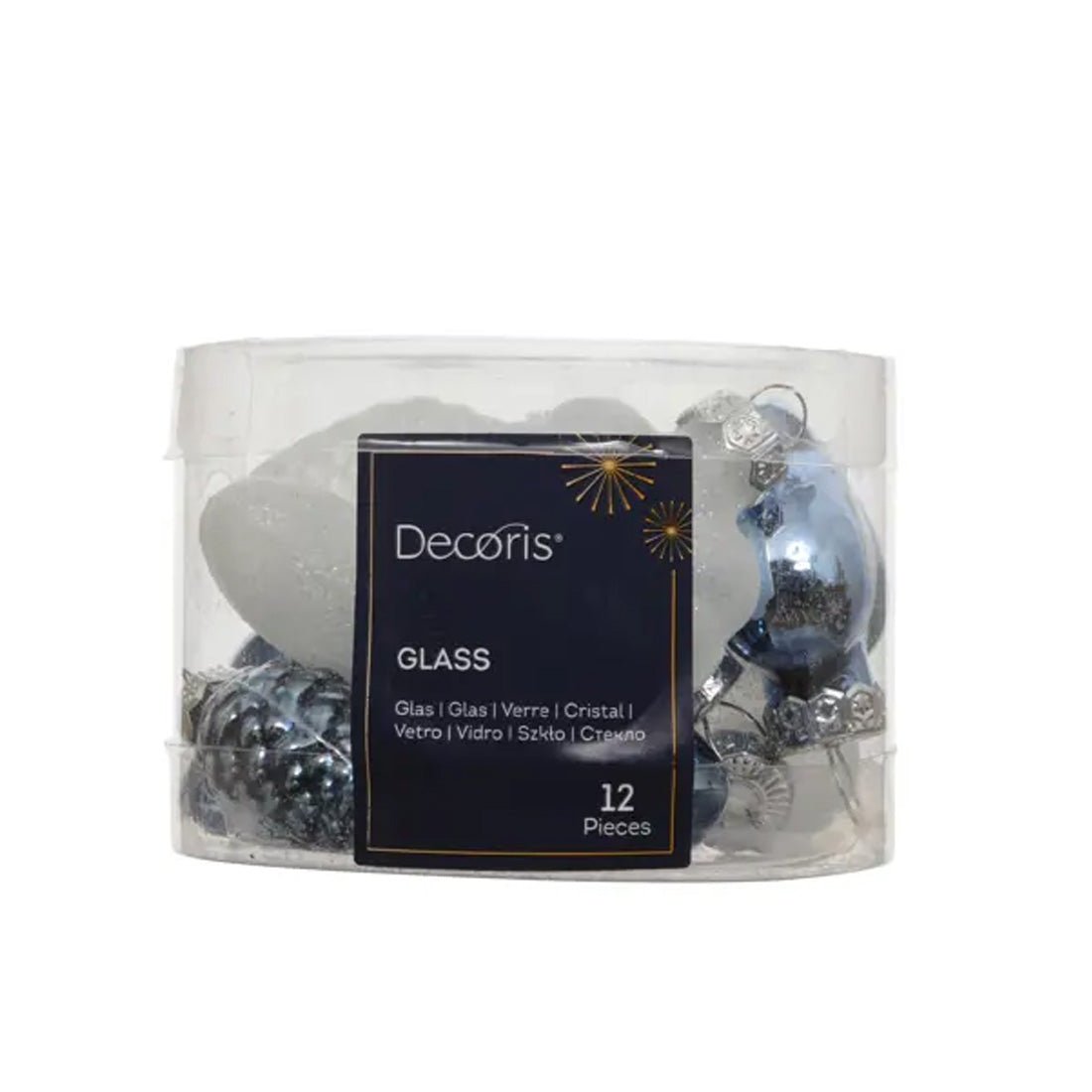 Night Blue Glass Mix Mini Ornaments - Christmas Place
