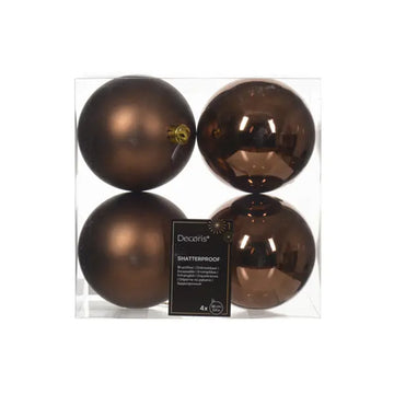 Espresso Boxed Ball Ornaments Set Of 4