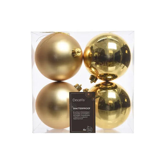 Light Gold Boxed Ball Ornaments Set Of 4 - Christmas Place
