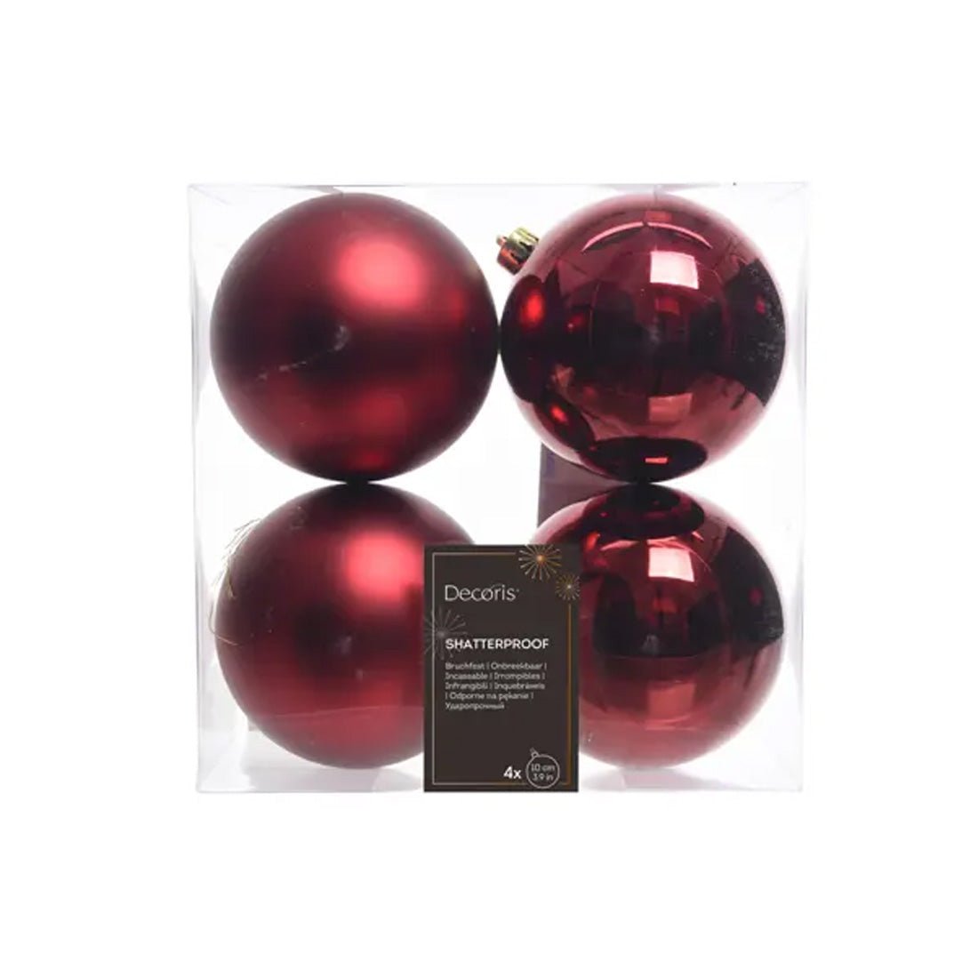 Oxblood Red Ball Ornament Boxed 4 - Christmas Place