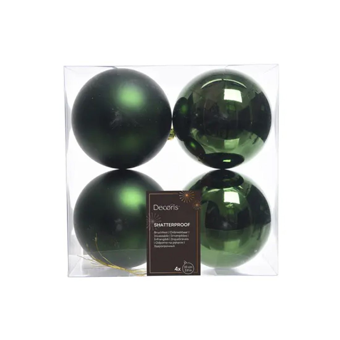 Pine Green Boxed Ball Ornaments Set Of 4 - Christmas Place