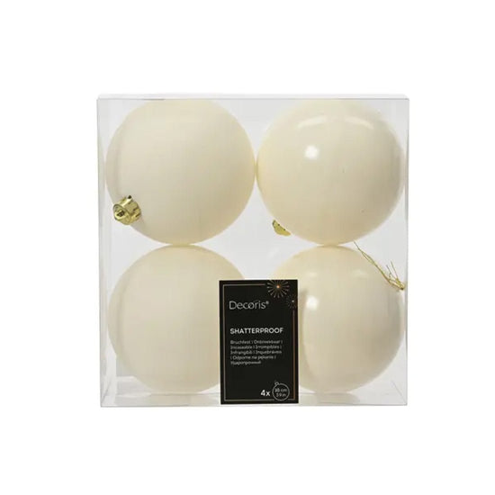 Wool White Ball Ornament Boxed 4 - Christmas Place