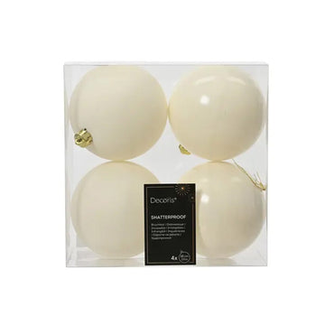 Wool White Ball Ornament Boxed 4 - Christmas Place