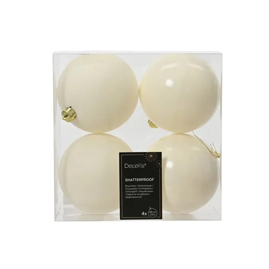 Wool White Ball Ornament Boxed 4 - Christmas Place