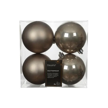 Smoky Pearl Boxed Ball Ornaments Set Of 4