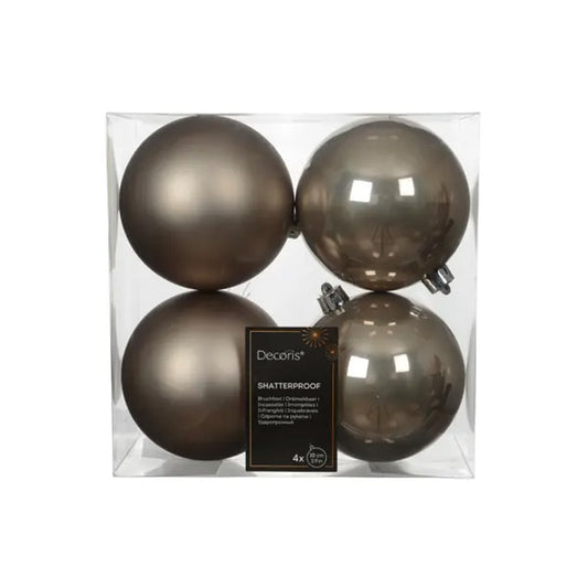 Smoky Pearl Boxed Ball Ornaments Set Of 4
