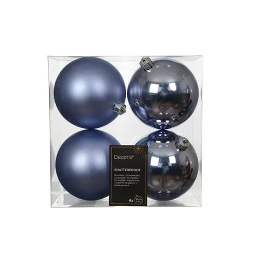 Blue Dawn Boxed Ball Ornaments Set Of 4 - Christmas Place