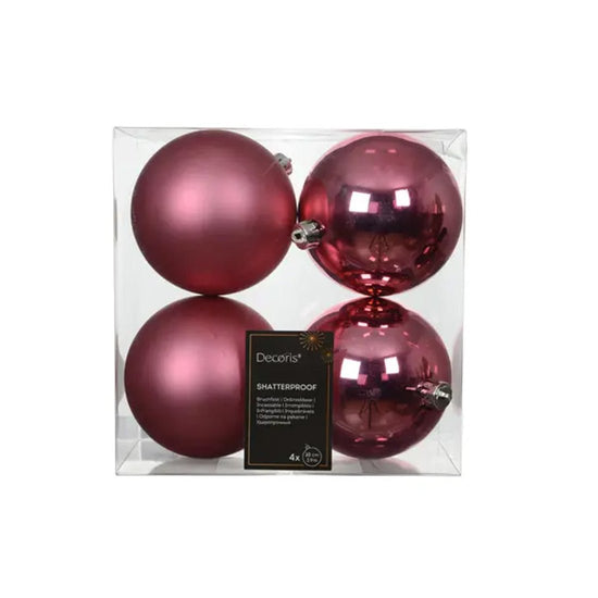 Pink Blossom Boxed Ball Ornaments Set Of 4 - Christmas Place