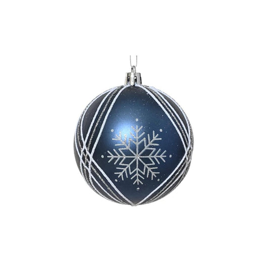Night Blue Snowflake Ball Ornament
