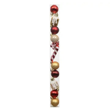 Red White Gold Mixed Mini Ornament Tube - Christmas Place