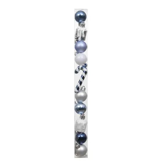 Blue White Mixed Mini Ornament Tube - Christmas Place