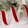 1Inch Red Velvet Metallic Silver Ribbon - Christmas Place