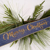 4X10 DUSTY BLUE MERRY CHRISTMAS VELVET RIBBON