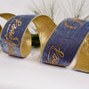 4X10 DUSTY BLUE MERRY CHRISTMAS VELVET RIBBON