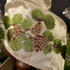 4Inch Gold Pine Branch Cones Ribbon - Christmas Place