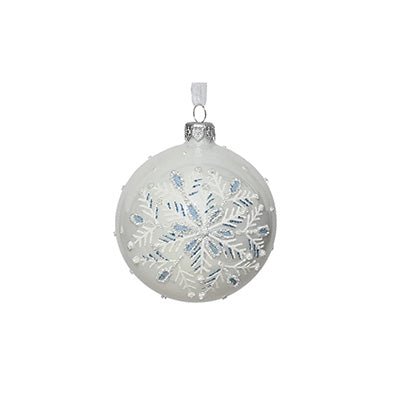 Glass Snowflake Ball Ornament - Christmas Place