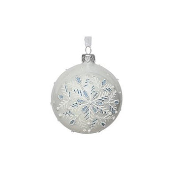 Glass Snowflake Ball Ornament - Christmas Place