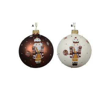 Glass Gingerbread Nutcracker Ball Ornament