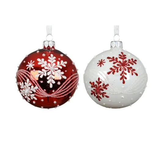 Glitter Snowflake Ball Ornament - Christmas Place