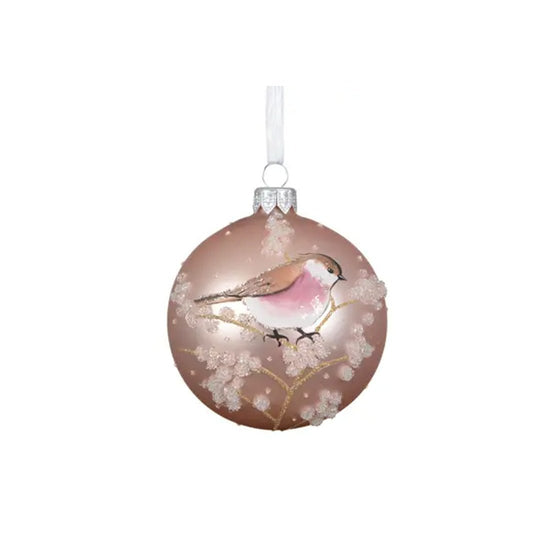 Blush Pink Chickadee Ornament - Christmas Place