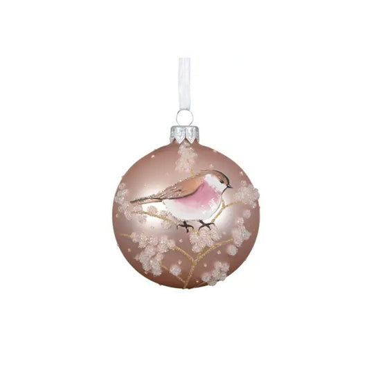 Blush Pink Chickadee Ornament - Christmas Place