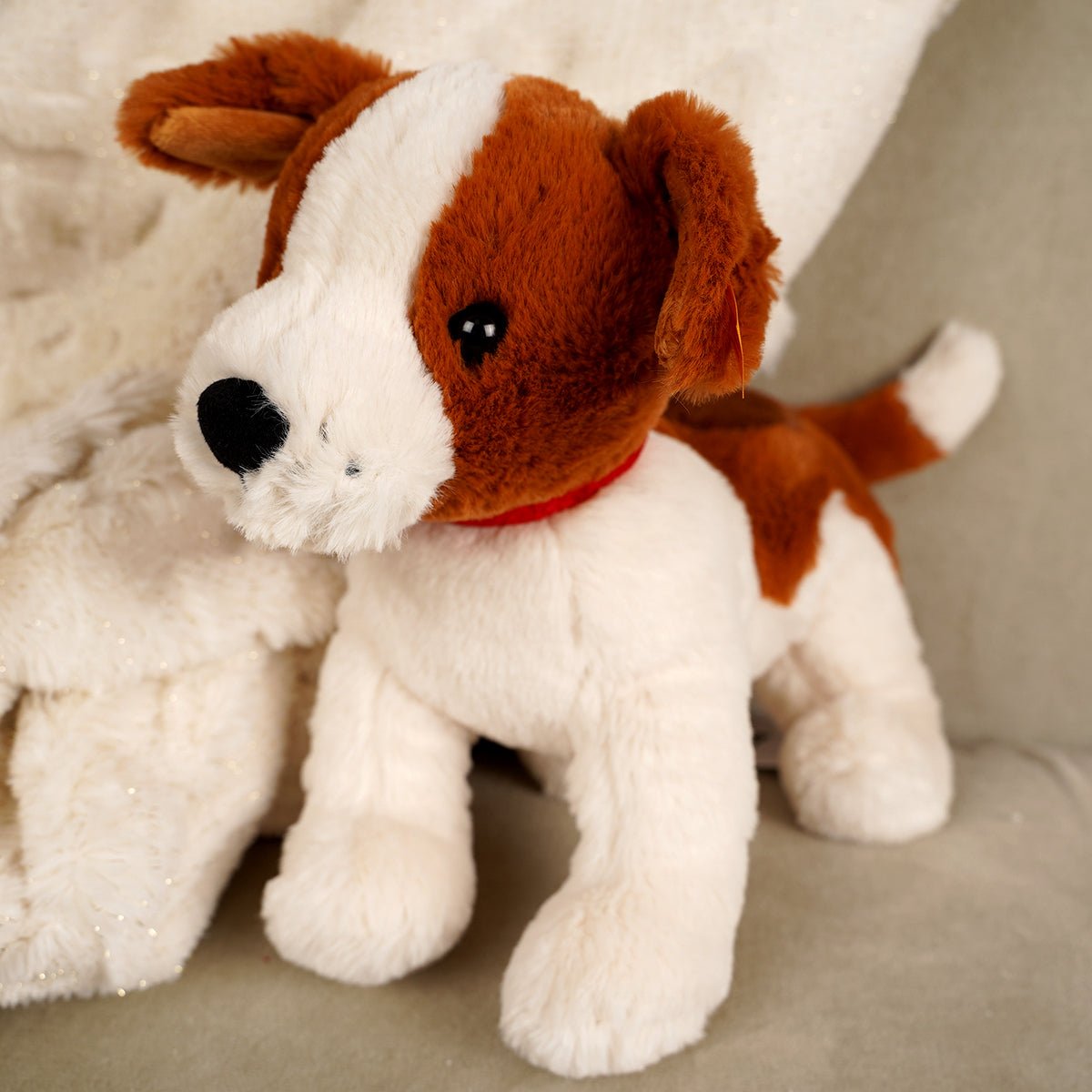 Hand Crafted Steiff Snuffy Dog Plush - Christmas Place