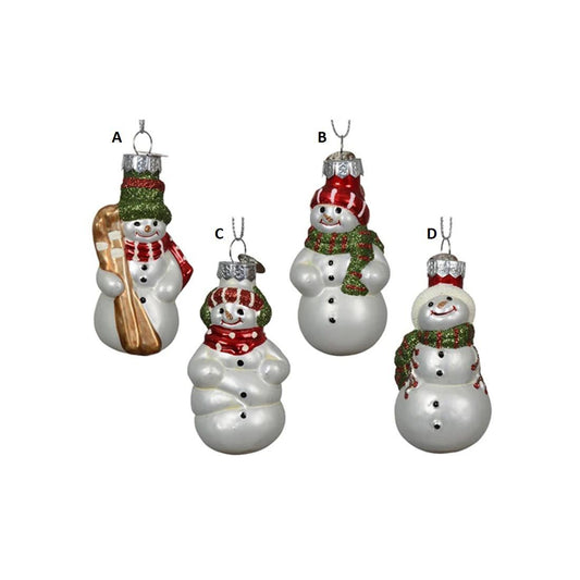 Glass Snowman Ornament