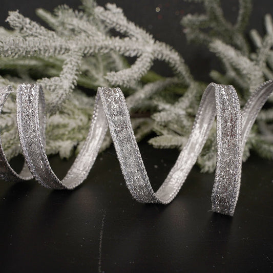 Silver Metallic Velvet Ribbon - Christmas Place