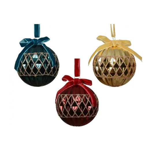 Velvet Bow Ball Ornament - Christmas Place