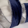 1.5Inch Midnight Marble Velvet Silver Ribbon - Christmas Place