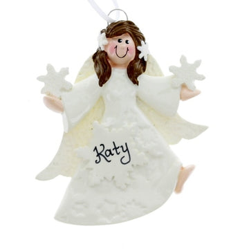 Brown Hair Snowflake Angel