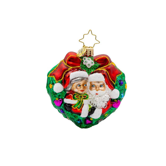 2025 Mr Mrs Claus Mistletoe Moment Gem Ornament