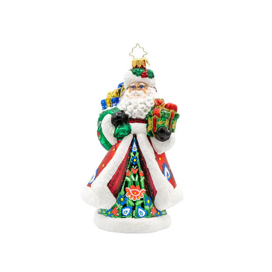 Folk Festive Claus Ornament