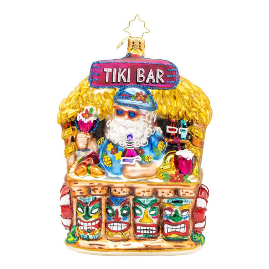 2026 Tiki Bar Santa Ornament - Christmas Place