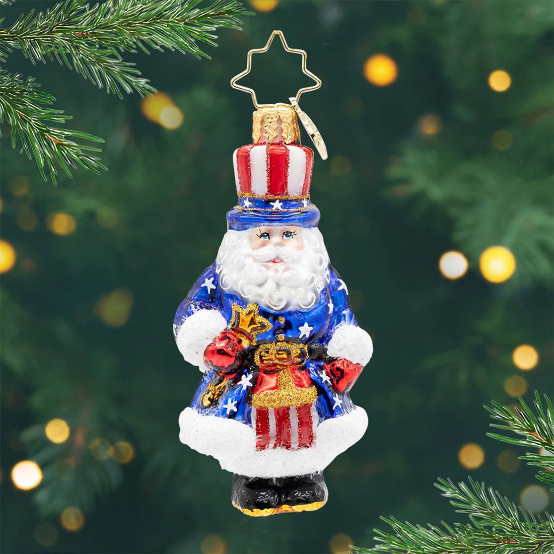 2026 All American Santa Gem Ornament - Christmas Place