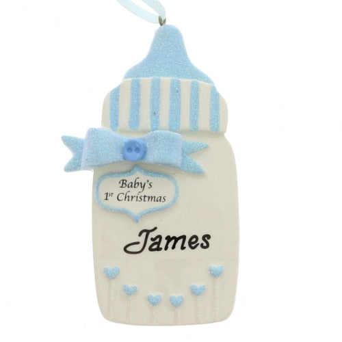 First Christmas Baby Boy Bottle