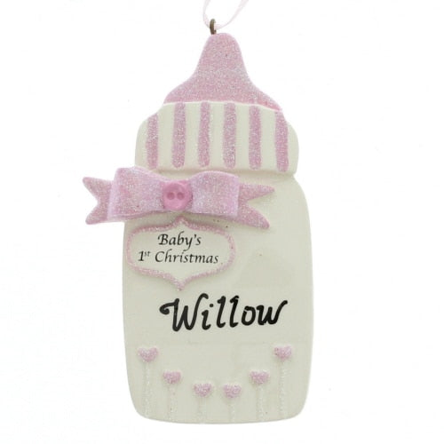 First Christmas Baby Girl Bottle