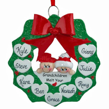 Grandchildren Wreath Family of 9