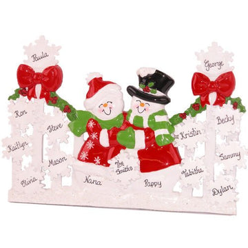 Snowman Fence Family of 12 - Christmas Place